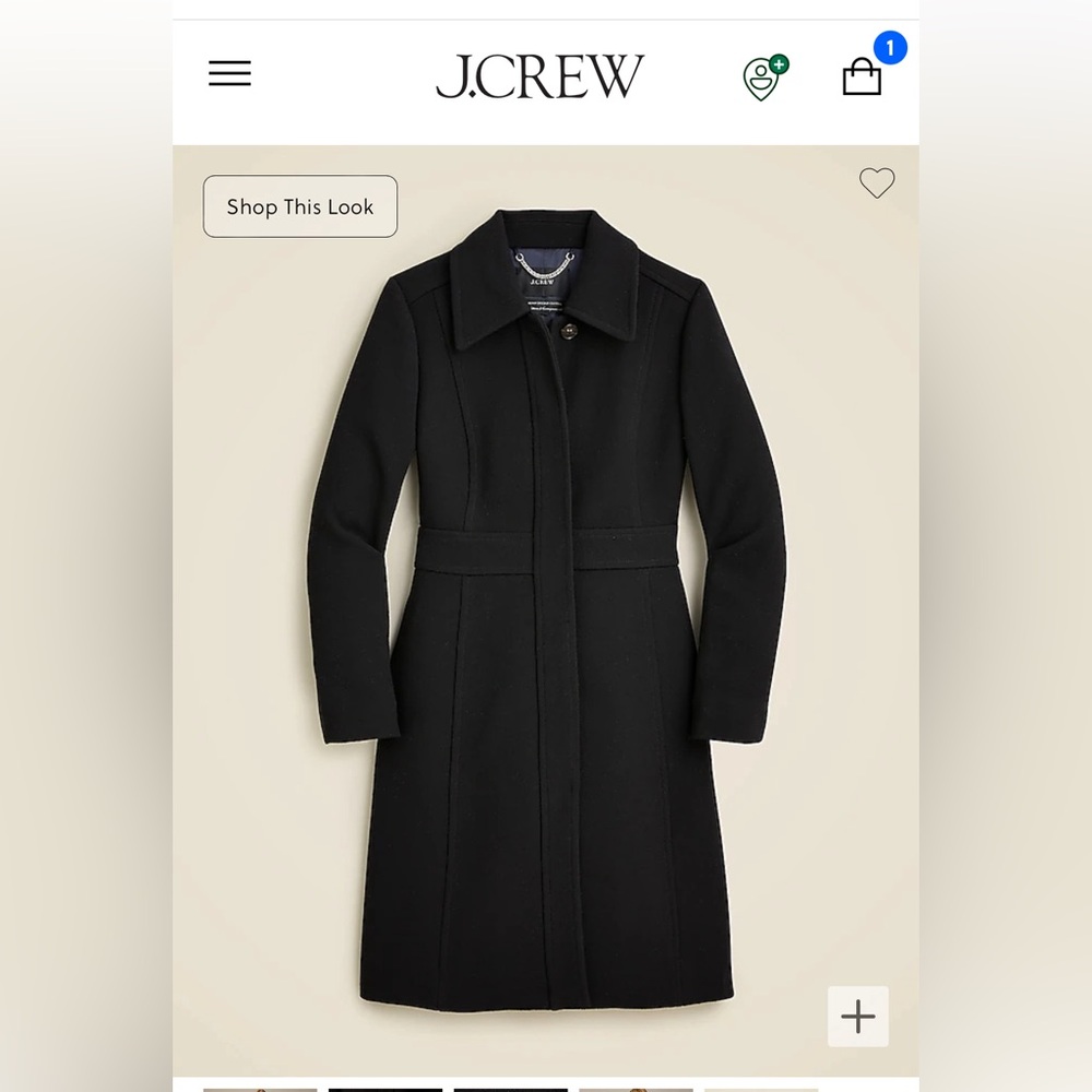 J.Crew Lady Day Topcoat in Italian Double-Cloth Wool Blend